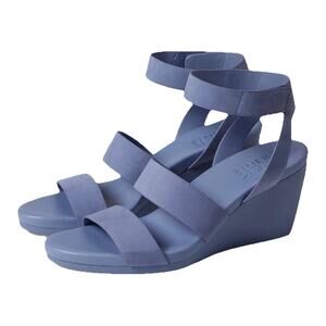 Naturalizer Womens 10.5 M Heeled Wedge Sandals Genn-Ignite Steel Blue NEW